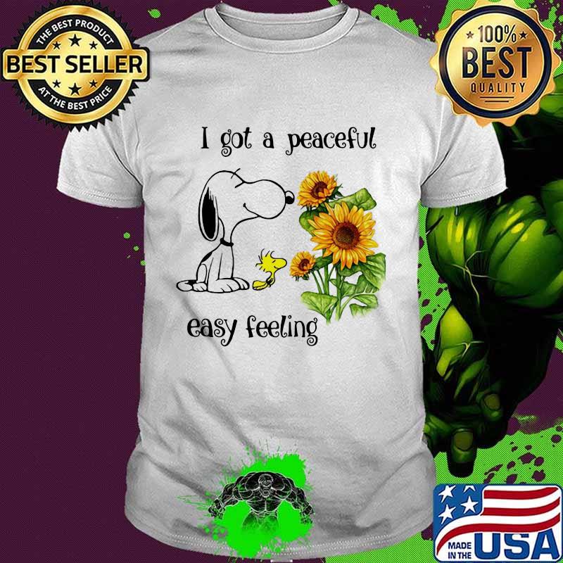 Snoopy i got a peaceful easy feeling sunflowers shirt