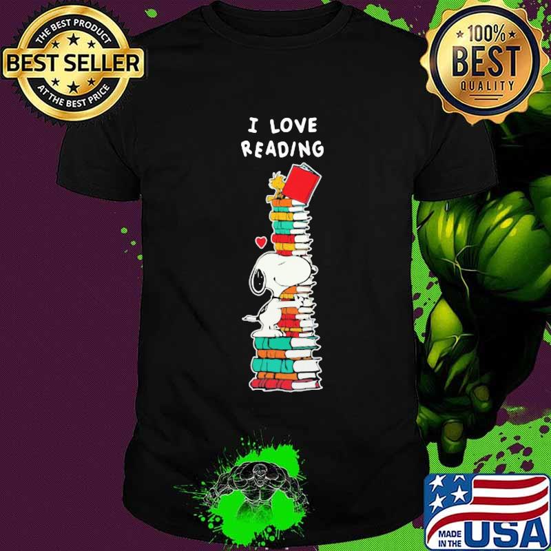 Snoopy i love reading heart shirt