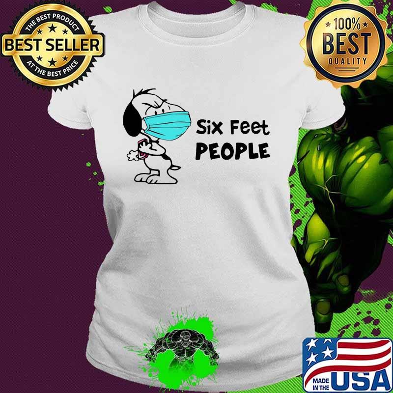 Snoopy mask six feet people s Ladies tee Snoopy mask six feet people s Ladies tee