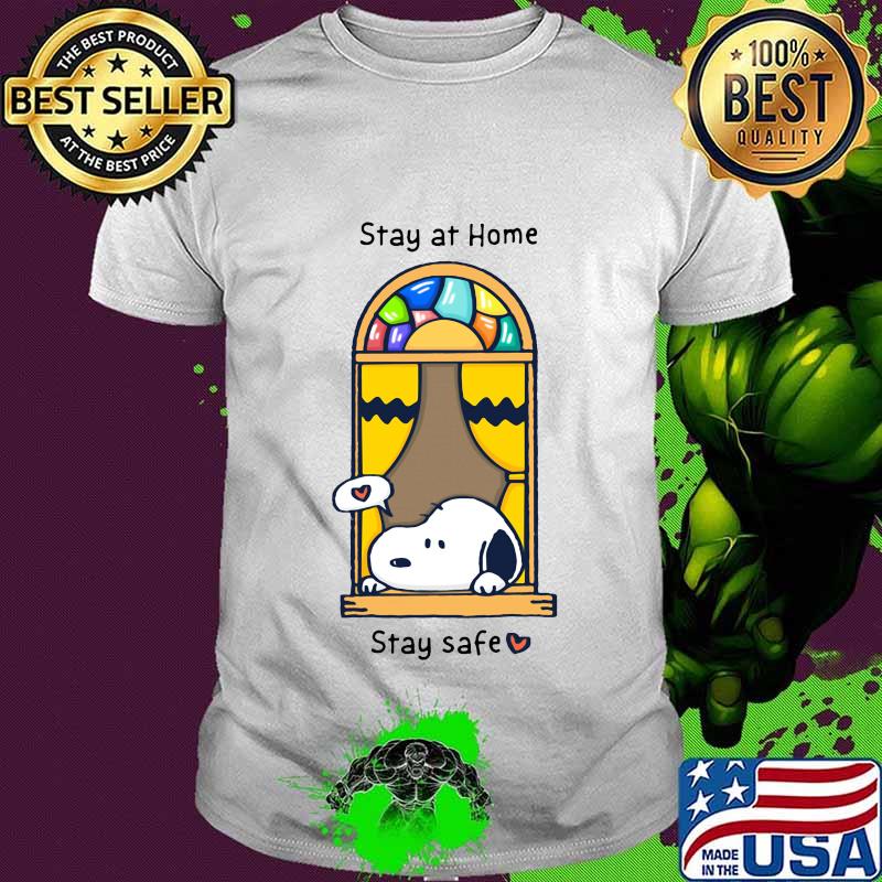 Snoopy stay at home stay safe heart shirt
