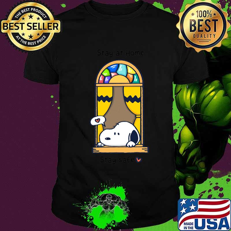 Snoopy stay at home stay safe heart shirt