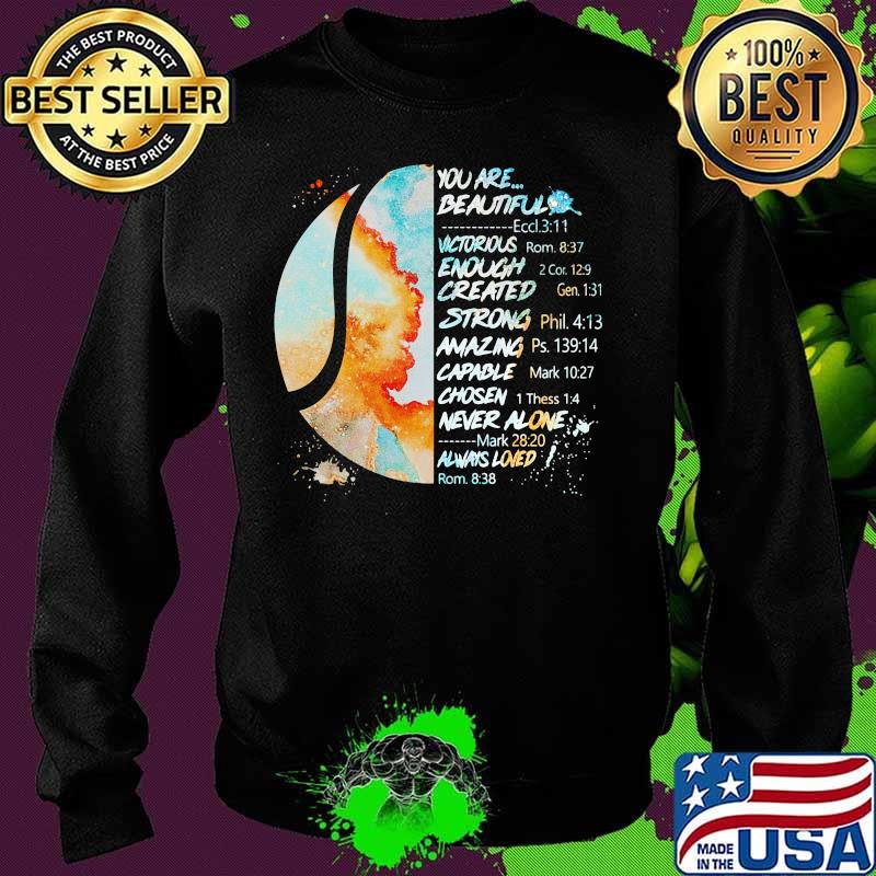 Softball you are beautiful victory enough created strong amazing capable chosen never alone always loned s Sweater Softball you are beautiful victory enough created strong amazing capable chosen never alone always loned s Sweater