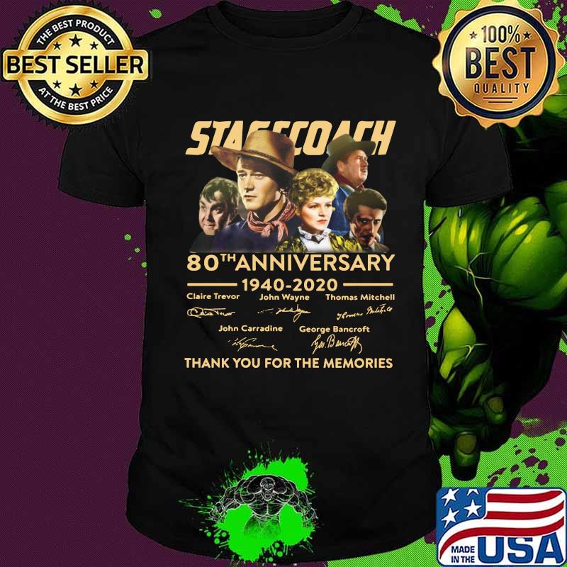 Stagecoach 80th anniversary 1940 2020 thank you for the memories signatures shirt