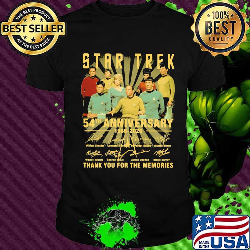 Star trek 54th anniversary 1966 2020 thank you for the memories signatures shirt