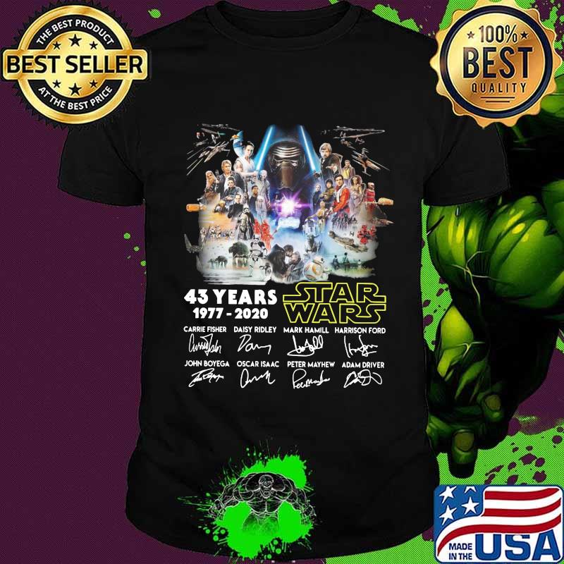 Star wars 43 years 1977 2020 signatures shirt