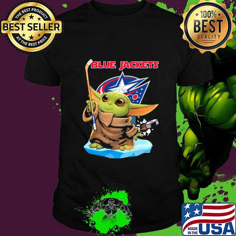 Star wars baby yoda columbus blue jackets shirt