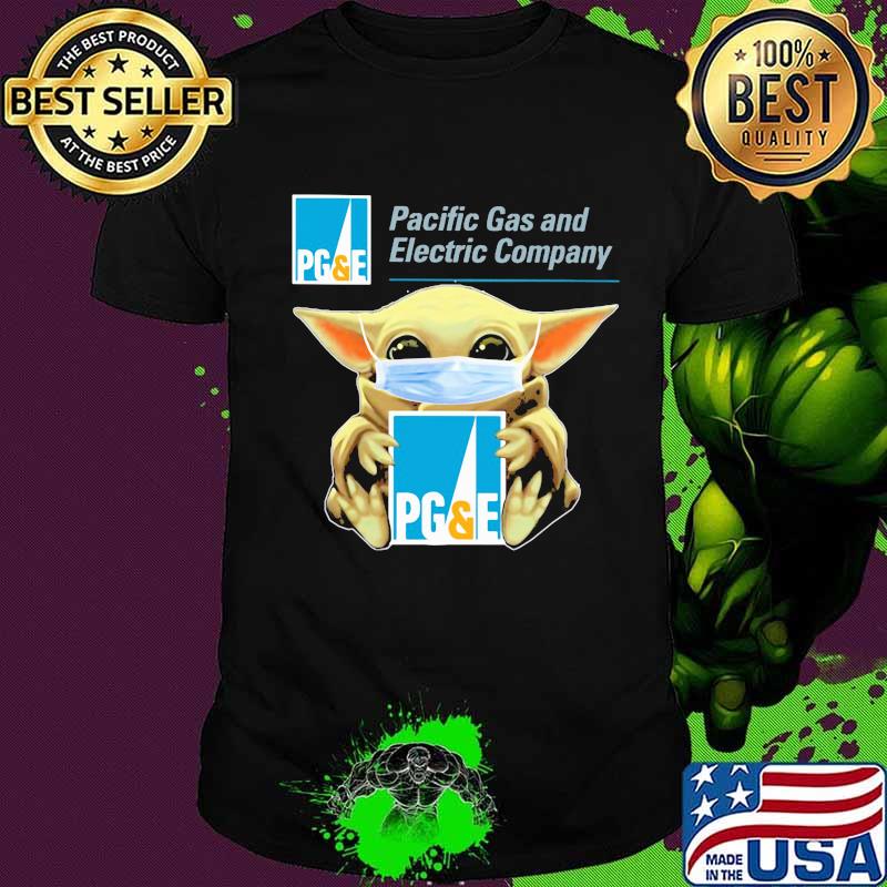 Star wars baby yoda mask hug pacific gas and electric company shirt