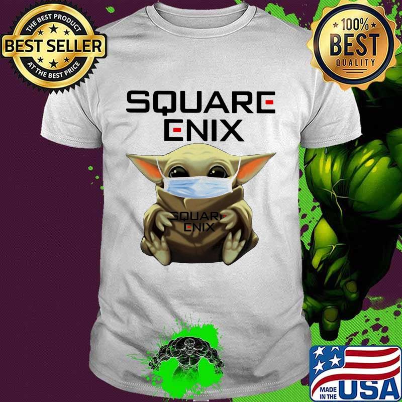 Star wars baby yoda mask hug square enix shirt