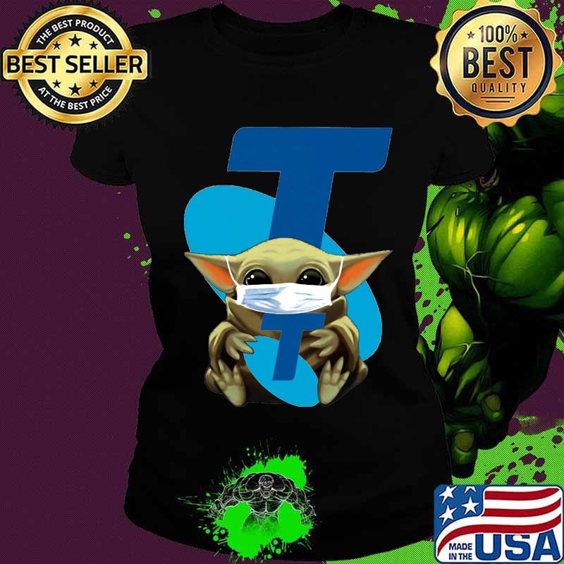 Star wars baby yoda mask hug stellar s Ladies tee Star wars baby yoda mask hug stellar s Ladies tee