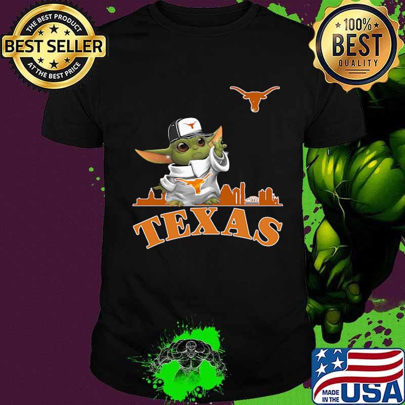 Star wars baby yoda texas longhorn shirt