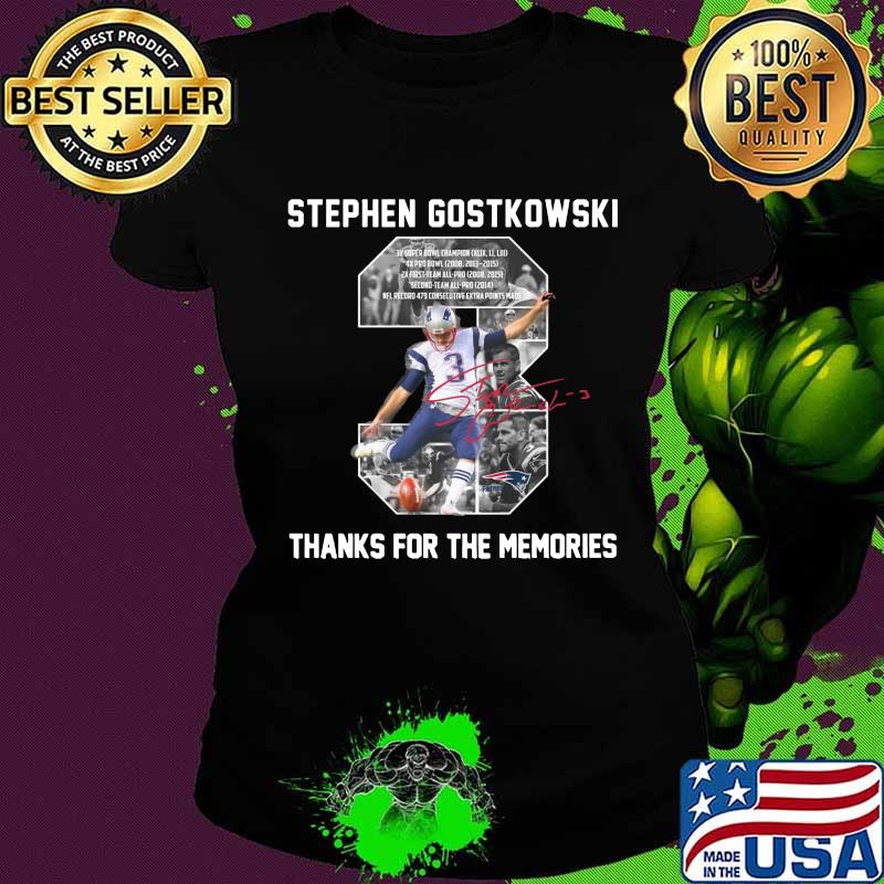 Stephen gostkowski 3 new england patriots thanks for the memories signature s Ladies tee Stephen gostkowski 3 new england patriots thanks for the memories signature s Ladies tee