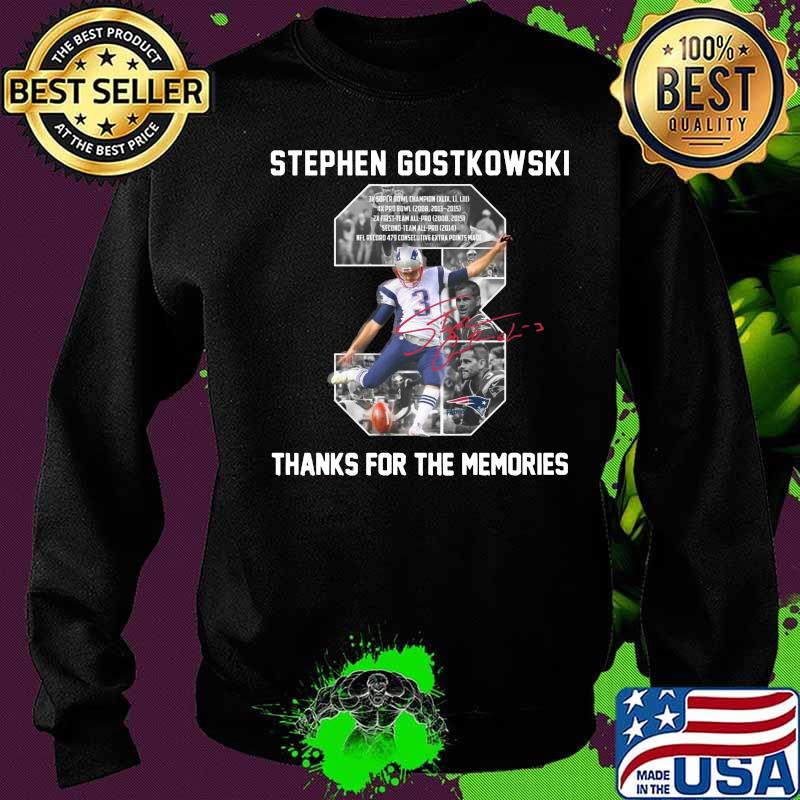 Stephen gostkowski 3 new england patriots thanks for the memories signature s Sweater Stephen gostkowski 3 new england patriots thanks for the memories signature s Sweater