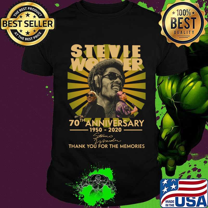 Stevie wonder 70th anniversary 1950 2020 thank you for the memories signature shirt