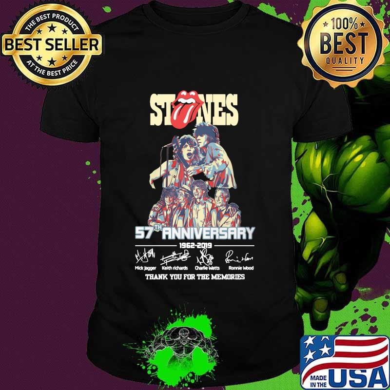 Stones 57th anniversary 1962 2019 thank you for the memories signatures shirt