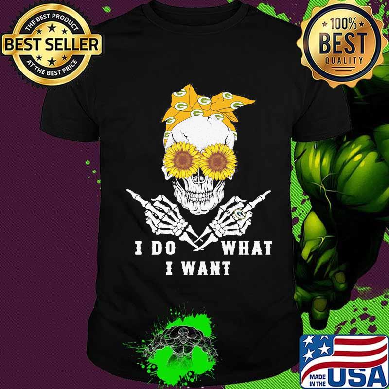 Sugar skull green bay packers i do what i want shirt
