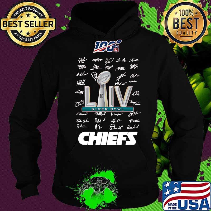 Super bowl liv 100 nfl kansas city chiefs football players signatures s Hoodie Super bowl liv 100 nfl kansas city chiefs football players signatures s Hoodie