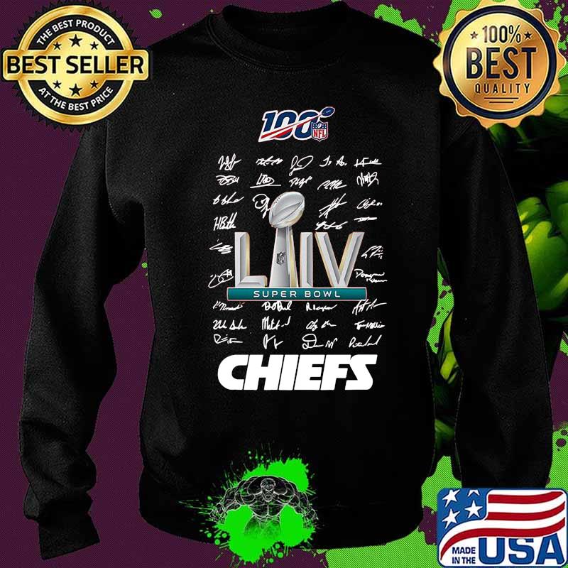 Super bowl liv 100 nfl kansas city chiefs football players signatures s Sweater Super bowl liv 100 nfl kansas city chiefs football players signatures s Sweater