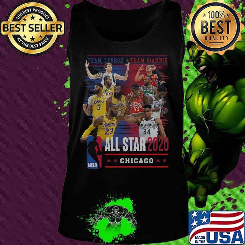 Team lebron team giannis all star 2020 chicago signatures s Tank top Team lebron team giannis all star 2020 chicago signatures s Tank top