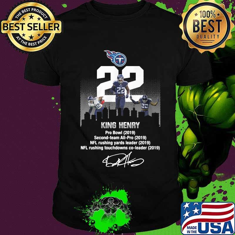 Tennessee titans king henry pro bowl 2019 second team all pro nfl rushing yards leader signature shirt