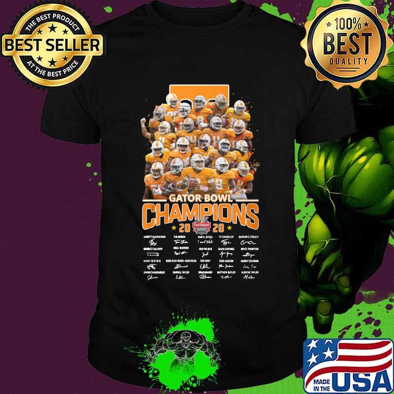 Tennessee volunteers gator bowl champions 2020 signatures shirt