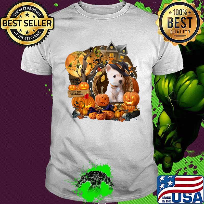 Terrier Puppy Witch Pumpkin Witch Halloween shirt
