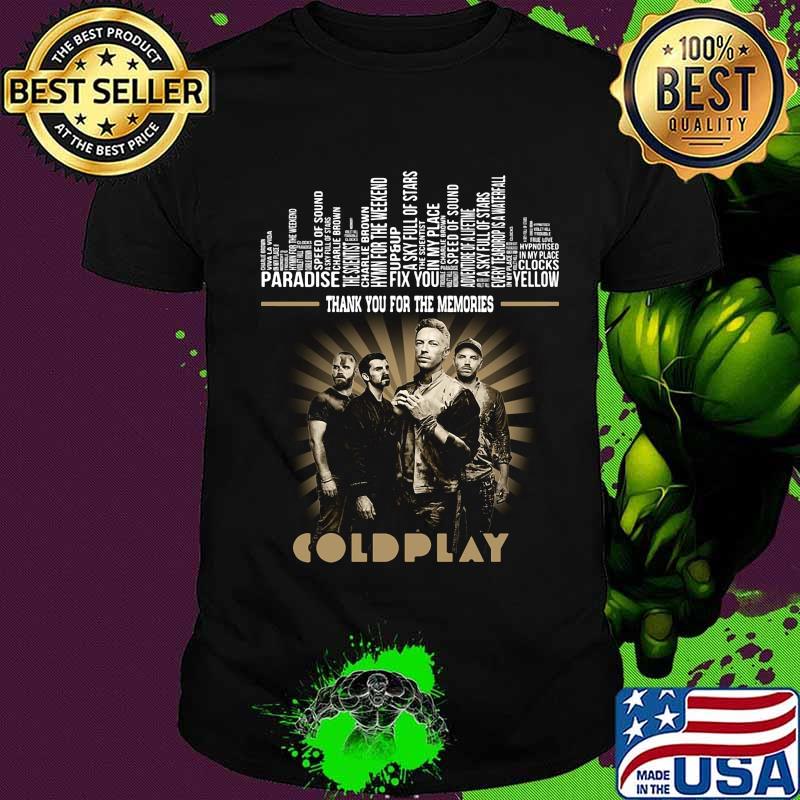 Thank you for the memories coldplay shirt