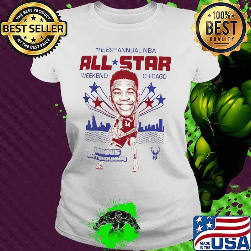 The 69th annual nba all star weekend chicago giannis antetokounmpo basketball s Ladies tee The 69th annual nba all star weekend chicago giannis antetokounmpo basketball s Ladies tee