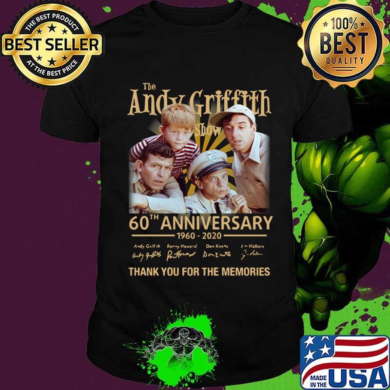 The andy griffith 60th anniversary 1960 2020 thank you for the memories signatures shirt