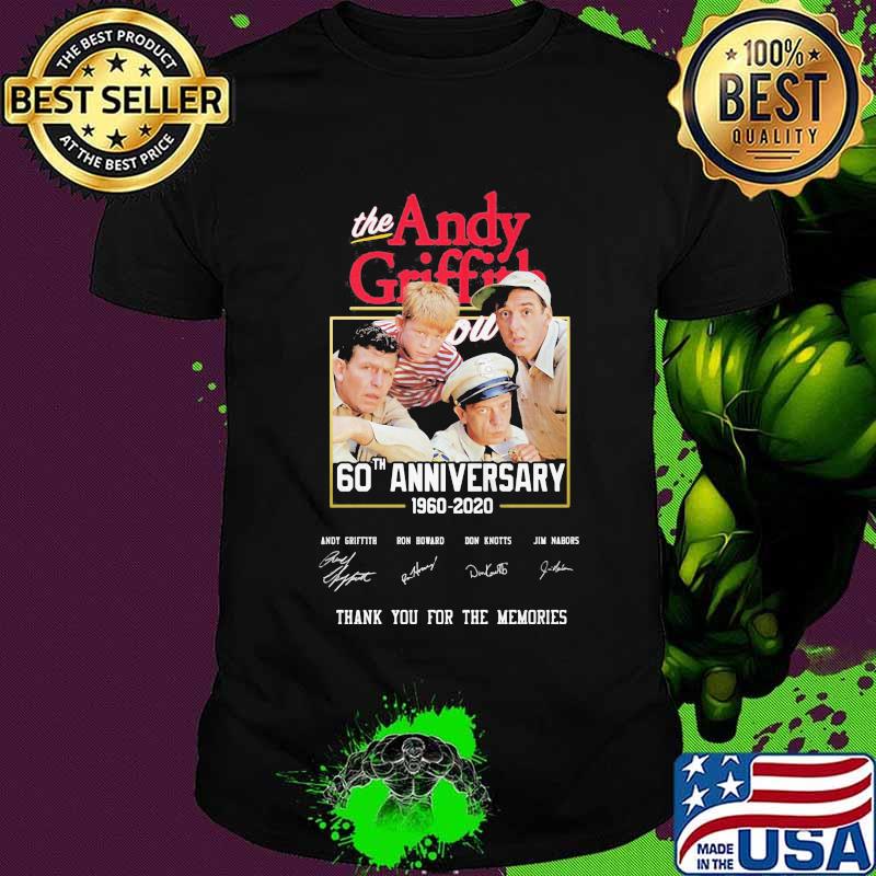 The andy griffith 60th anniversary 1960 2020 thank you for the memories signatures shirt