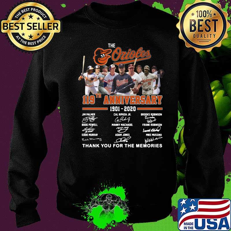 The baltimore orioles 119th anniversary 1901 2020 thank you for the memories signatures s Sweater The baltimore orioles 119th anniversary 1901 2020 thank you for the memories signatures s Sweater