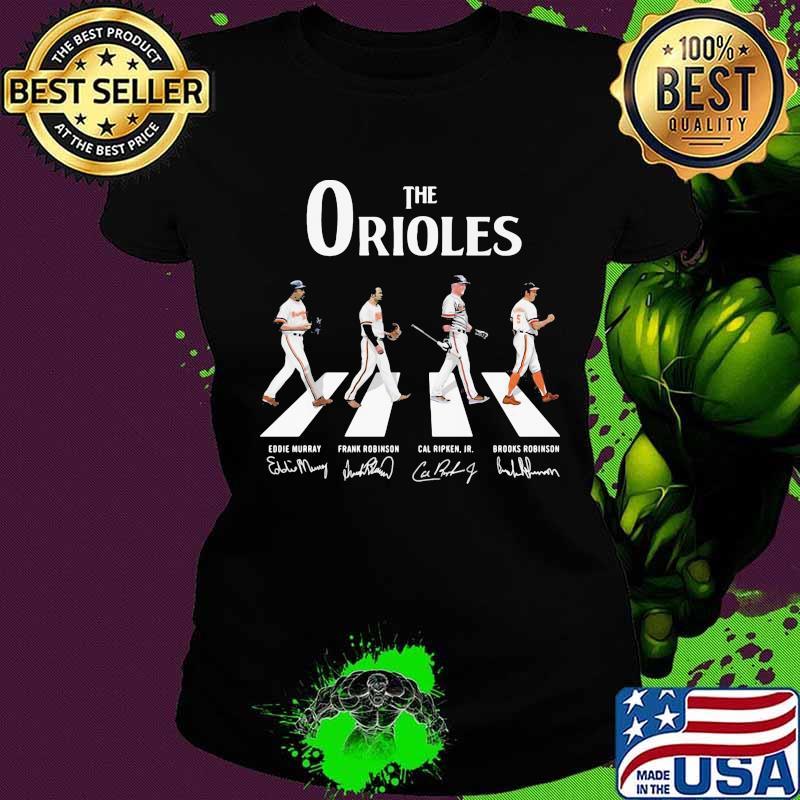 The baltimore orioles crossing the line signatures s Ladies tee The baltimore orioles crossing the line signatures s Ladies tee