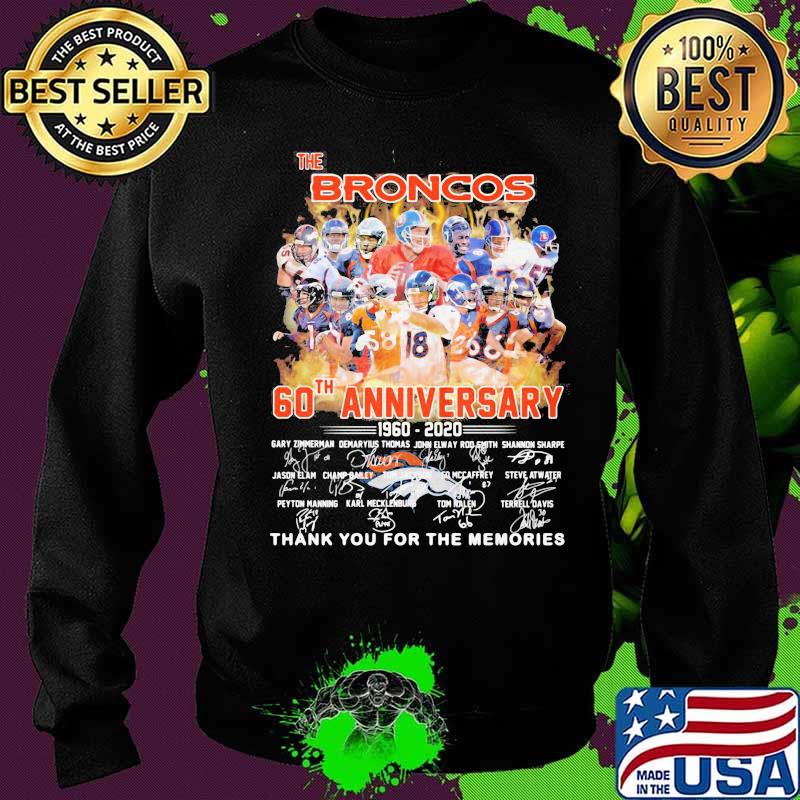 The broncos 60th anniversary 1960 2021 thank you for the memories signatures s Sweater The broncos 60th anniversary 1960 2021 thank you for the memories signatures s Sweater