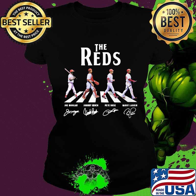 The cincinnati reds baseball crossing the line signatures s Ladies tee The cincinnati reds baseball crossing the line signatures s Ladies tee