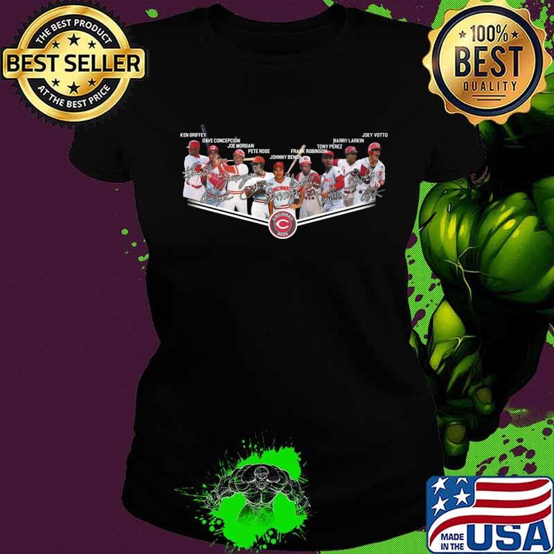 The cincinnati reds baseball players signatures s Ladies tee The cincinnati reds baseball players signatures s Ladies tee
