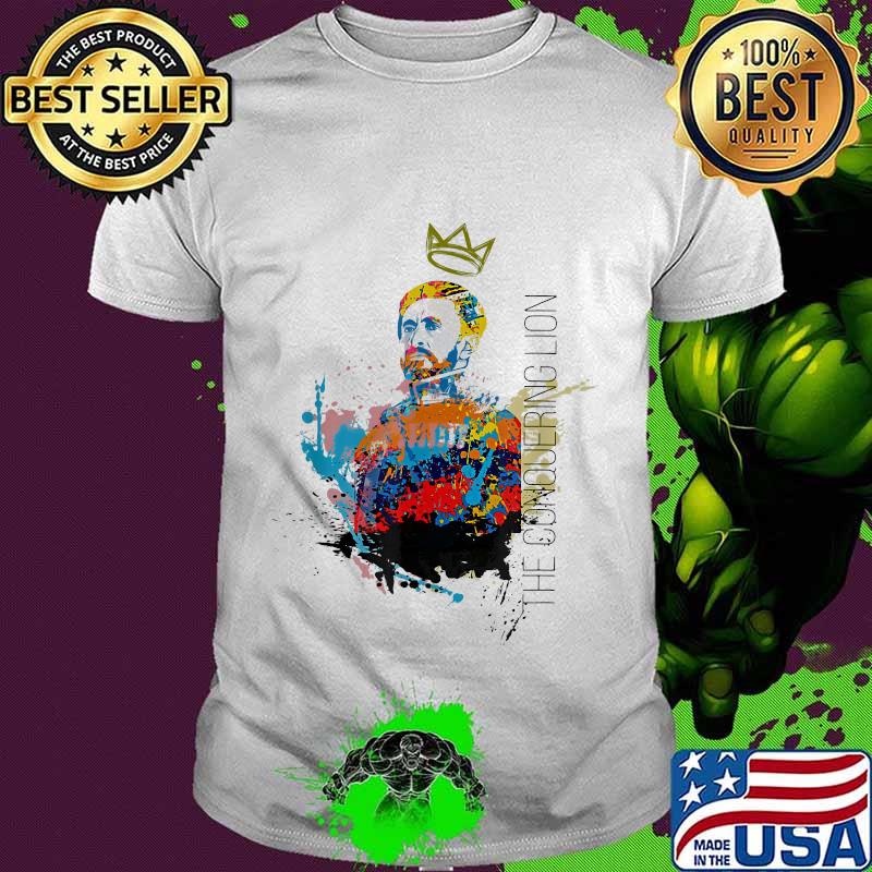 The conquering lion haile selassie portrait art shirt