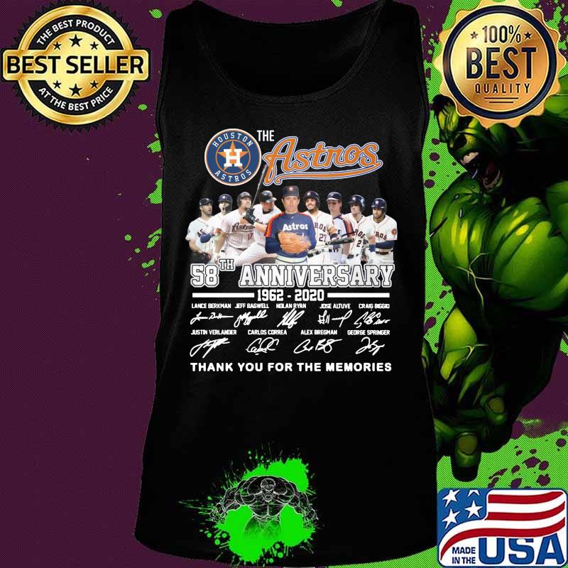 The houston astros 58th anniversary 1962 2020 thank you for the memories signatures s Tank top The houston astros 58th anniversary 1962 2020 thank you for the memories signatures s Tank top