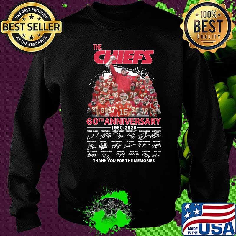 The kansas city chiefs 60th anniversary 1960 2020 thank you for the memories signatures s Sweater The kansas city chiefs 60th anniversary 1960 2020 thank you for the memories signatures s Sweater