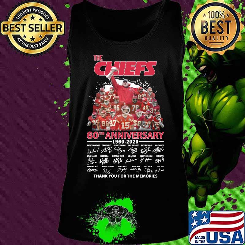 The kansas city chiefs 60th anniversary 1960 2020 thank you for the memories signatures s Tank top The kansas city chiefs 60th anniversary 1960 2020 thank you for the memories signatures s Tank top