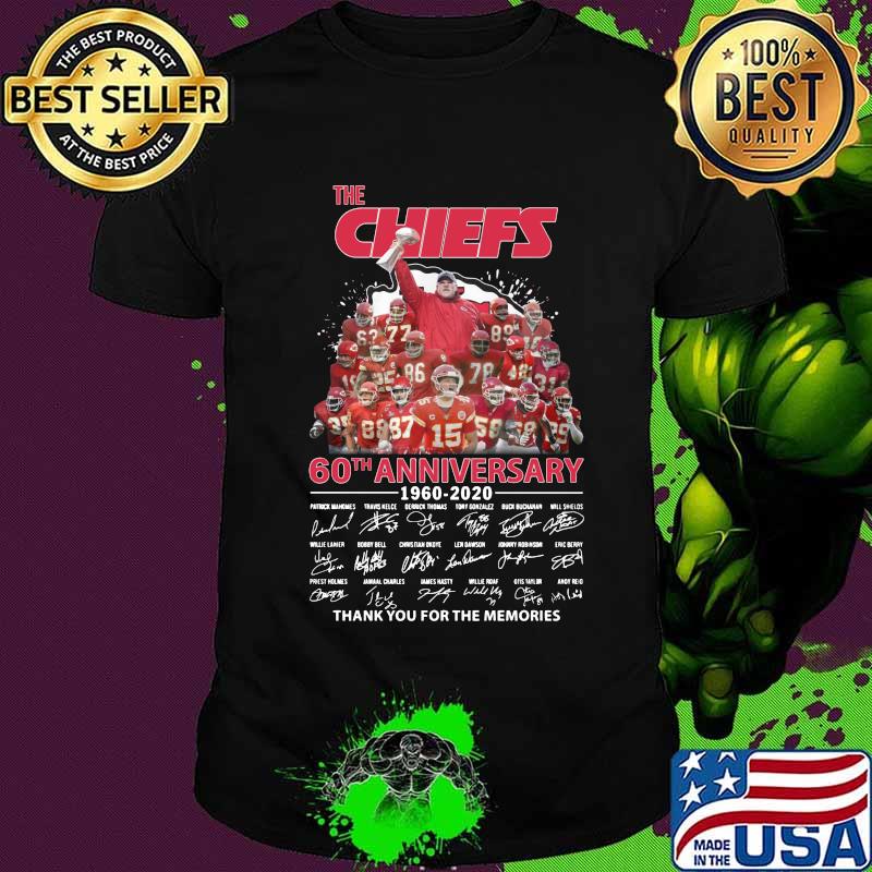The kansas city chiefs 60th anniversary 1960 2020 thank you for the memories signatures shirt The kansas city chiefs 60th anniversary 1960 2020 thank you for the memories signatures shirt