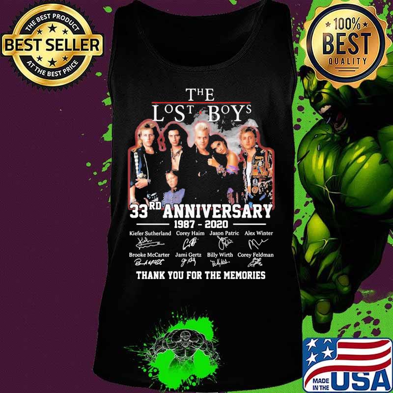 The lost boys 33rd anniversary 1987 2020 thank you for the memories signatures s Tank top The lost boys 33rd anniversary 1987 2020 thank you for the memories signatures s Tank top