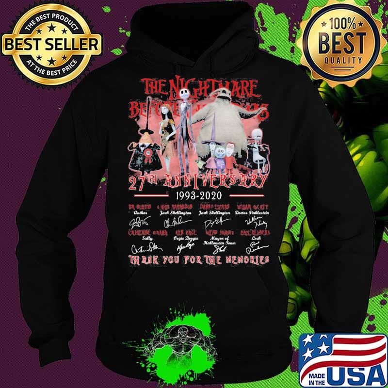 The nightmare before christmas 27th anniversary 1993 2021 thank you for the memories signatures s Hoodie The nightmare before christmas 27th anniversary 1993 2021 thank you for the memories signatures s Hoodie