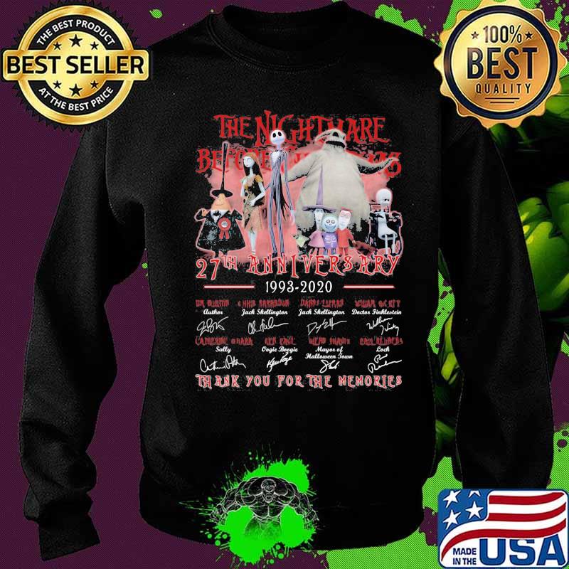 The nightmare before christmas 27th anniversary 1993 2021 thank you for the memories signatures s Sweater The nightmare before christmas 27th anniversary 1993 2021 thank you for the memories signatures s Sweater