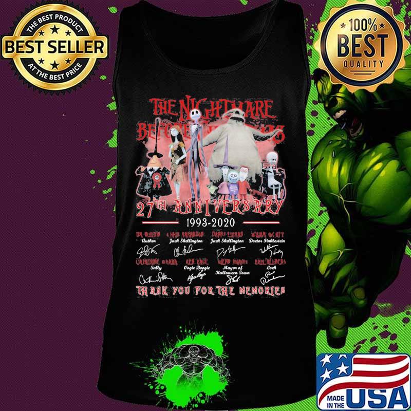 The nightmare before christmas 27th anniversary 1993 2021 thank you for the memories signatures s Tank top The nightmare before christmas 27th anniversary 1993 2021 thank you for the memories signatures s Tank top