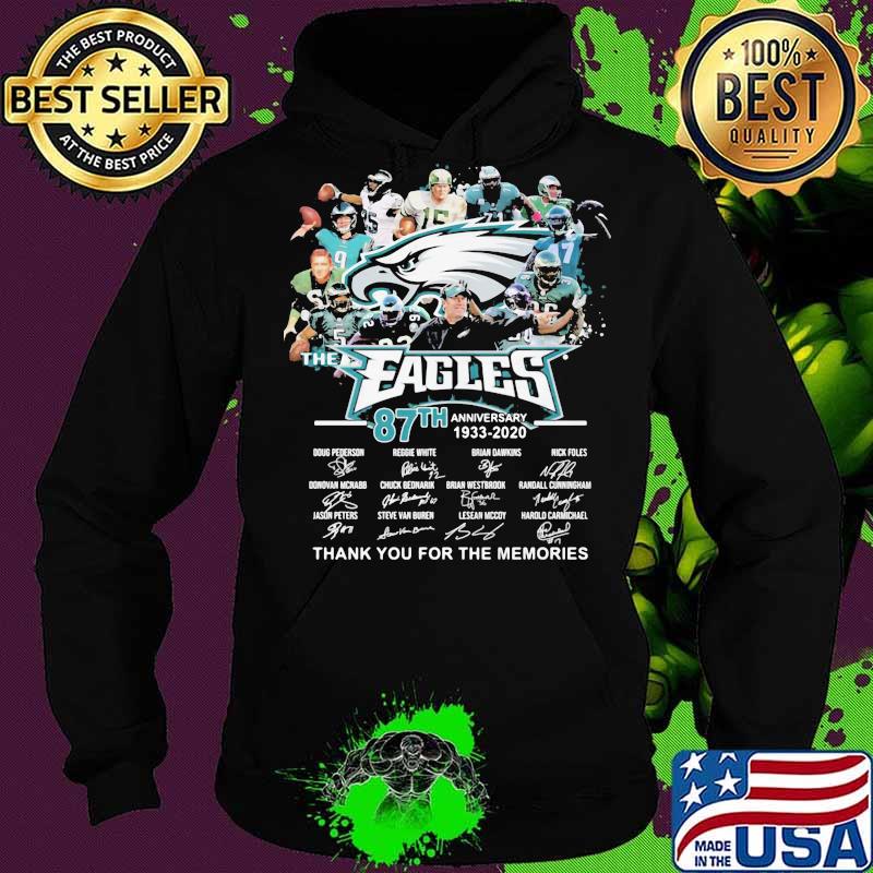The philadelphia eagles 87th anniversary 1933 2020 thank you for the memories signatures s Hoodie The philadelphia eagles 87th anniversary 1933 2020 thank you for the memories signatures s Hoodie