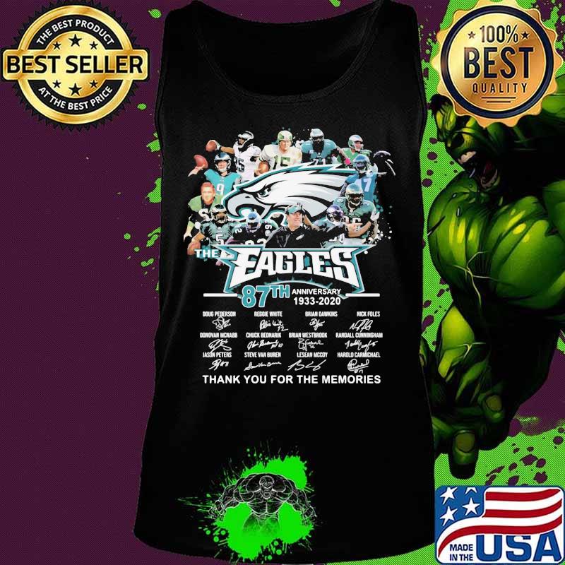 The philadelphia eagles 87th anniversary 1933 2020 thank you for the memories signatures s Tank top The philadelphia eagles 87th anniversary 1933 2020 thank you for the memories signatures s Tank top