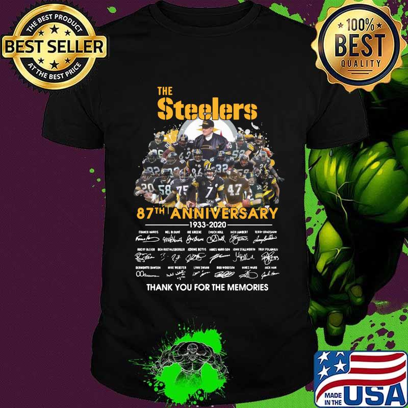 The pittsburgh steelers 87th anniversary 1933 2020 thank you for the memories signatures shirt