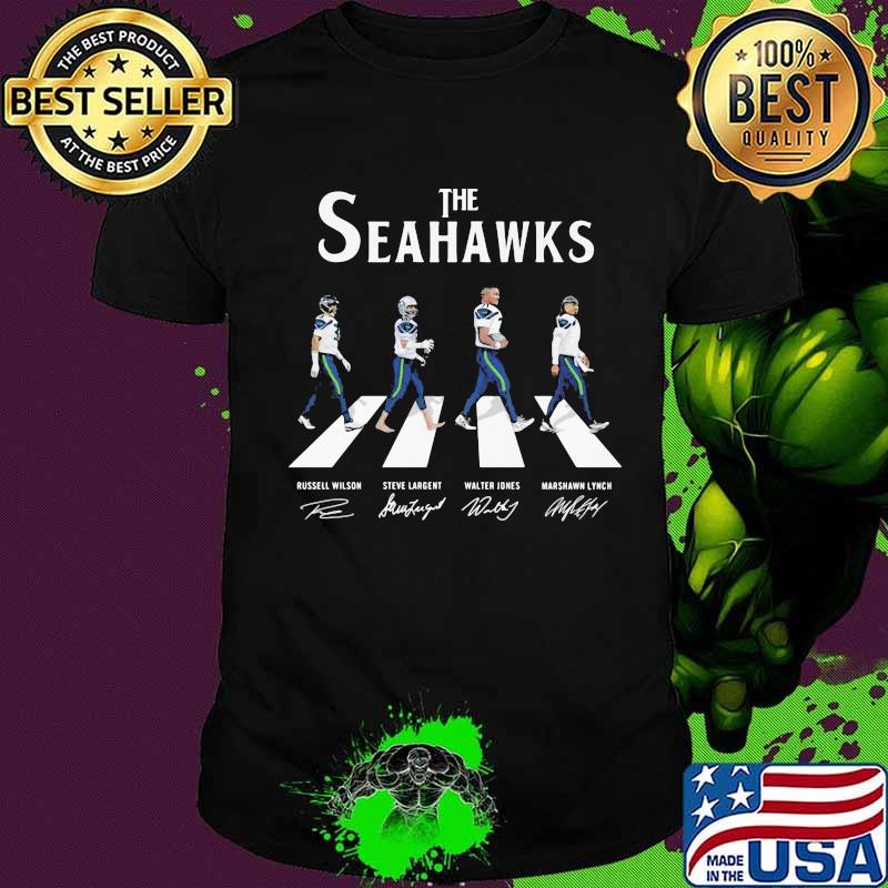 The seattle seahawks crossing the line signatures shirt