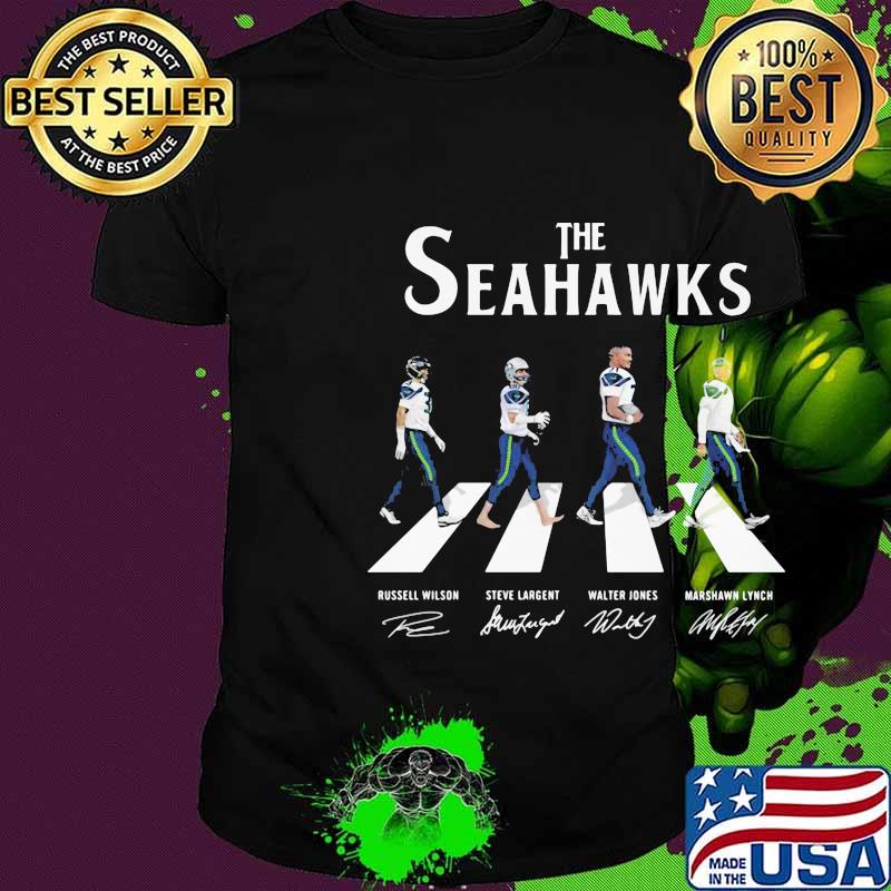 The seattle seahawks crossing the line signatures shirt