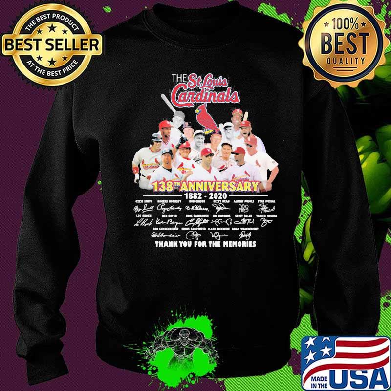 The st. louis cardinals 138th anniversary 1882 2021 thank you for the memories signatures s Sweater The st. louis cardinals 138th anniversary 1882 2021 thank you for the memories signatures s Sweater