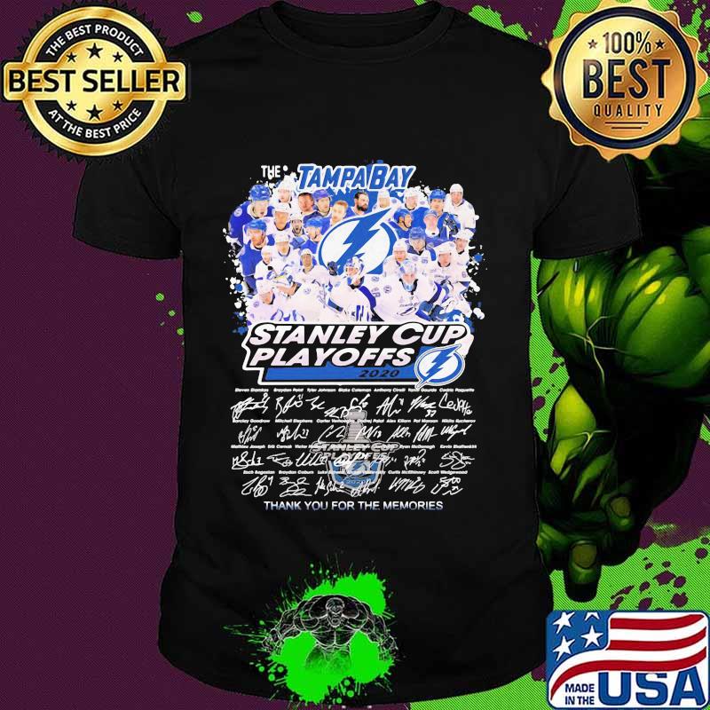The tampa bay stanley cup playoffs 2020 thank you for the memories signatures shirt